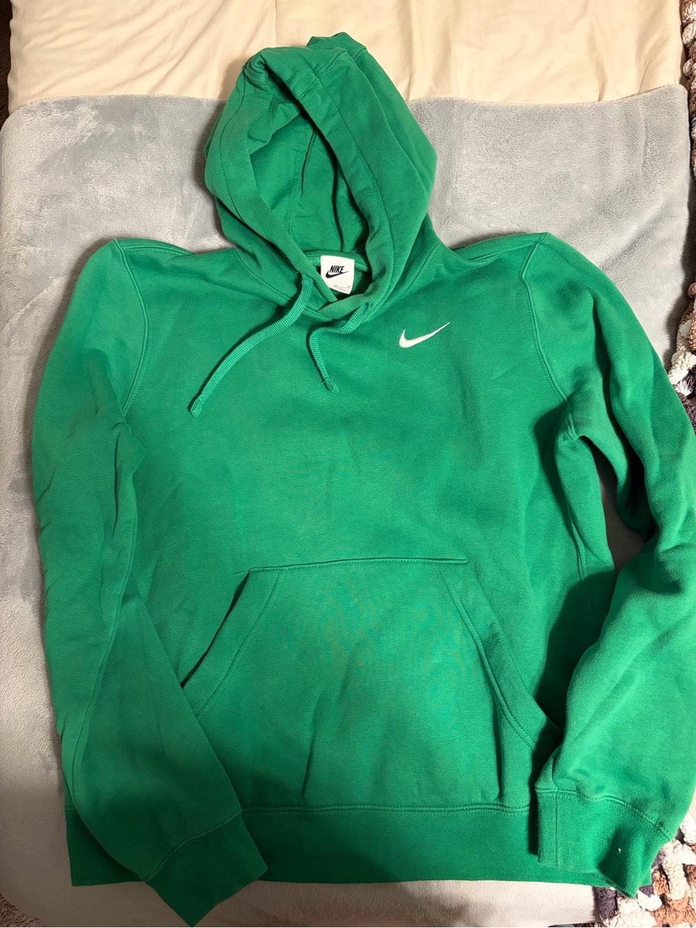 Nike Green Crewneck Hoodie with White Swoosh
